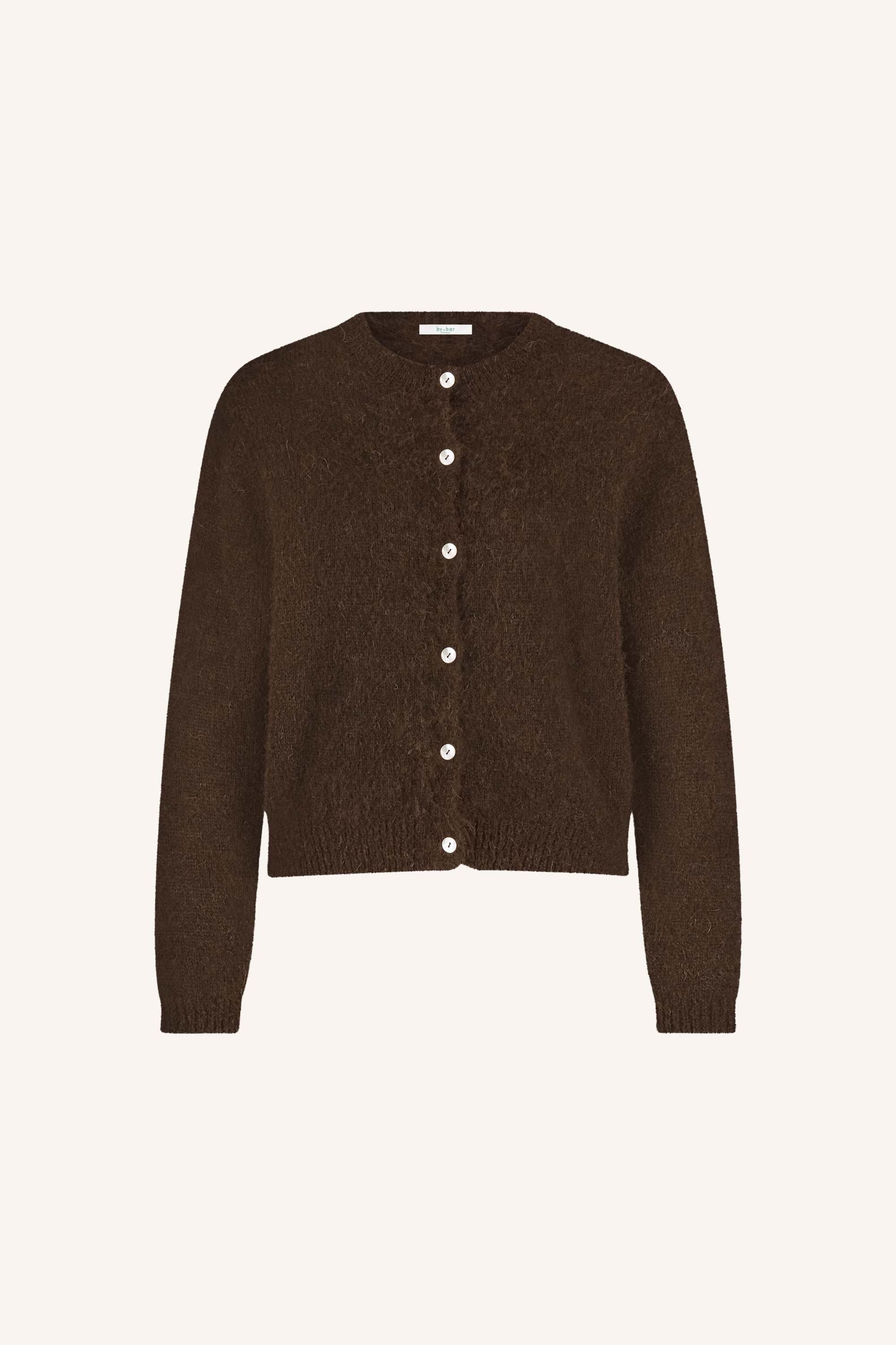 By-Bar Cleo Cardigan Deep Brown Damen Strickjacke Alpaka braun